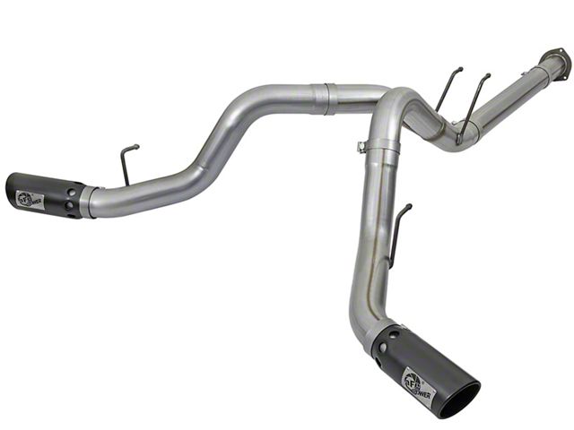 AFE Large Bore-HD 4-Inch DPF-Back Dual Exhaust System with Black Tips; Side Exit (17-22 6.7L Powerstroke F-350 Super Duty)