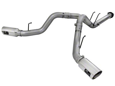 AFE Large Bore-HD 4-Inch DPF-Back Dual Exhaust System with Polished Tips; Side Exit (11-14 6.7L Powerstroke F-350 Super Duty)