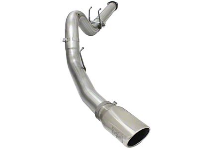 AFE Large Bore-HD 5-Inch DPF-Back Single Exhaust System with Polished Tip; Side Exit (15-16 6.7L Powerstroke F-350 Super Duty)