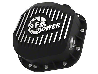 AFE Pro Series Rear Differential Cover with Machined Fins; Black; 10.25/10.50-12 Inch (11-22 F-350 Super Duty SRW)