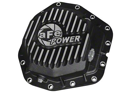 AFE Pro Series Rear Differential Cover with Machined Fins; Black; Dana M300-14 (17-22 6.7L Powerstroke F-350 Super Duty)