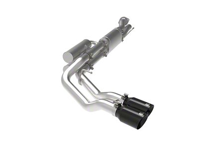 AFE Rebel Series 3-Inch Dual Exhaust System with Black Tips; Middle Side Exit (20-22 7.3L F-350 Super Duty)