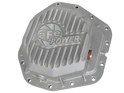 AFE Street Series Rear Differential Cover with Machined Fins; Raw; Dana M300-14 (17-22 6.7L Powerstroke F-350 Super Duty)