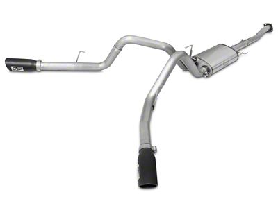 AFE MACH Force-XP 3-Inch Dual Exhaust System with Black Tips; Side Exit (15-20 3.5L EcoBoost F-150, Excluding Raptor)