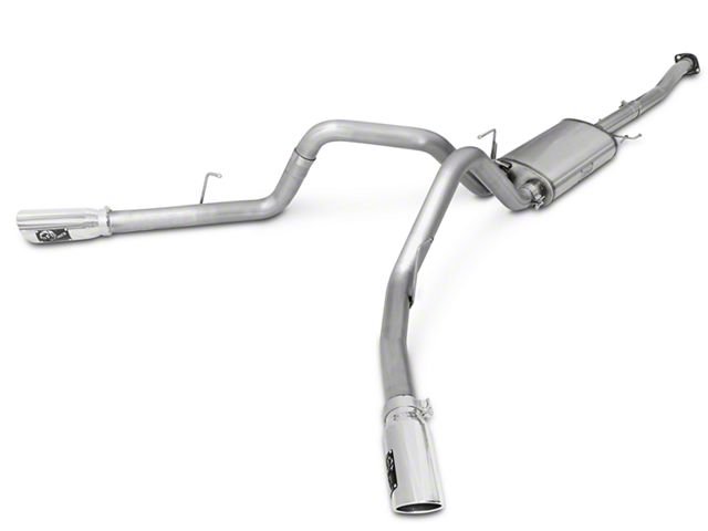 AFE MACH Force-XP 3-Inch Dual Exhaust System with Polished Tips; Side Exit (15-20 3.5L EcoBoost F-150, Excluding Raptor)