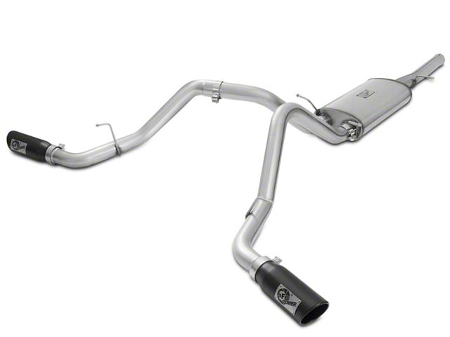 AFE MACH Force-XP 3-Inch Dual Exhaust System with Black Tips; Side Exit (14-18 5.3L Silverado 1500)