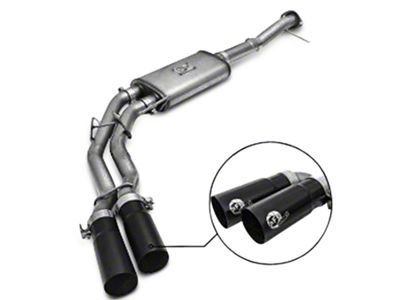 AFE Rebel Series 3 to 2.50-Inch Dual Exhaust System with Black Tips; Middle Side Exit (11-14 3.5L EcoBoost F-150)