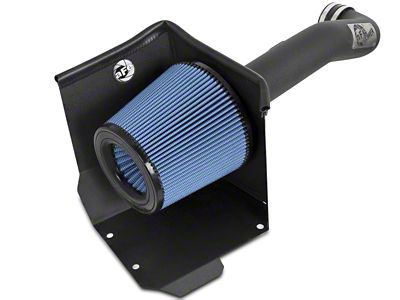 AFE Magnum FORCE Stage-2 Cold Air Intake with Pro 5R Oiled Filter; Wrinkle Black (14-18 6.2L Silverado 1500 w/ Electric Cooling Fan)