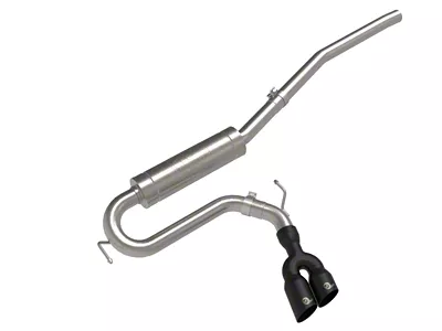 AFE Rebel Series 2.50-Inch Single Exhaust System with Black Tips; Middle Side Exit (22-26 AWD 2.0L EcoBoost Maverick)