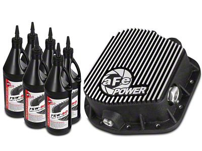 AFE Pro Series Rear Differential Cover with 75w-90 Gear Oil; 9.75 Inch (97-22 F-150)