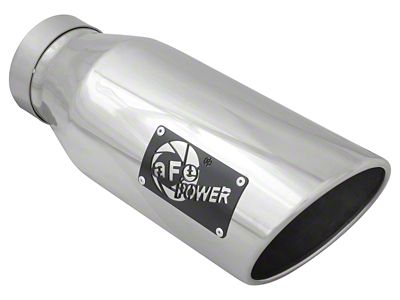 AFE MACH Force-XP 304 Stainless Steel Exhaust Tip; 6-Inch; Polished; Passenger Side (Fits 4-Inch Tailpipe)