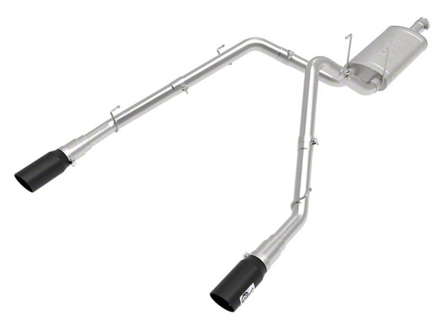 AFE Apollo GT Series 3-Inch Dual Exhaust System with Black Tips; Rear Exit (09-18 5.7L RAM 1500 w/ Factory Dual Exhaust)