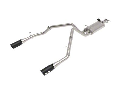 AFE Gemini XV 3-Inch Dual Exhaust System with Black Tips; Rear Exit (19-24 5.7L RAM 1500 w/ Factory Dual Exhaust)