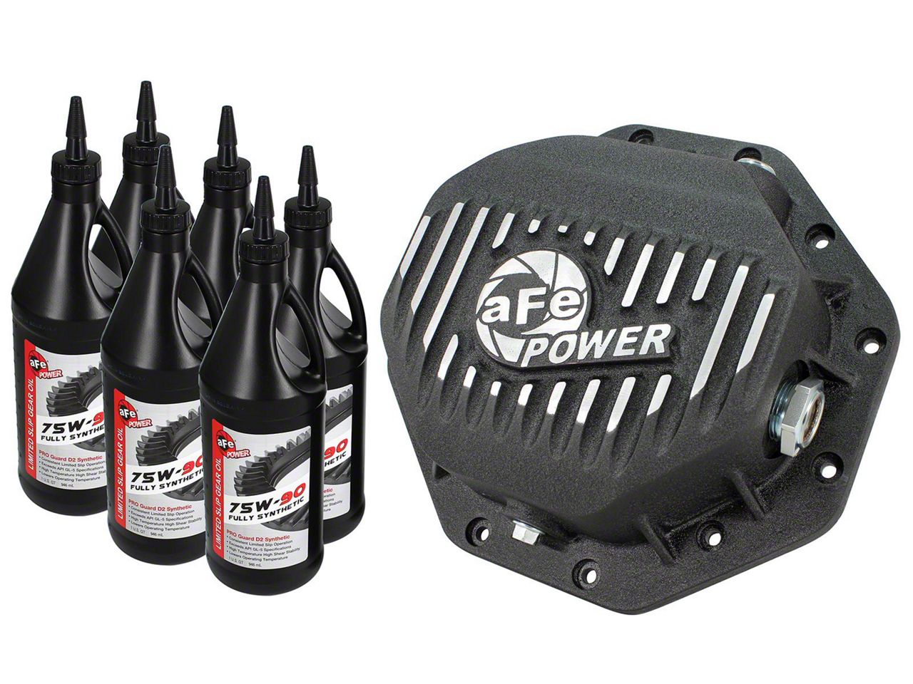 AFE RAM 1500 Pro Series Rear Differential Cover with 75w90 Gear Oil; 9