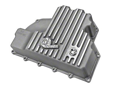 AFE Street Series Engine Oil Pan with Machined Fins; Raw (14-18 4WD 3.0L EcoDiesel RAM 1500)