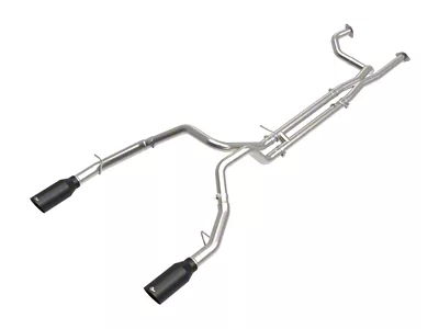 AFE Vulcan Series 3 to 3-1/2-Inch Dual Exhaust System with Black Tips; Rear Exit (21-24 RAM 1500 TRX)