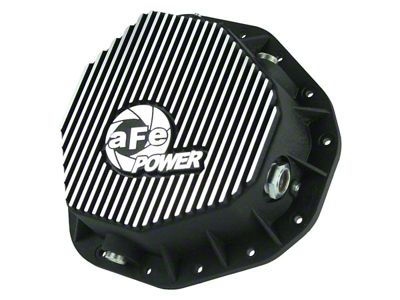AFE Pro Series Rear Differential Cover with Machined Fins; Black; AAM 10.50/14 Rear Axles (03-05 5.9L RAM 2500)