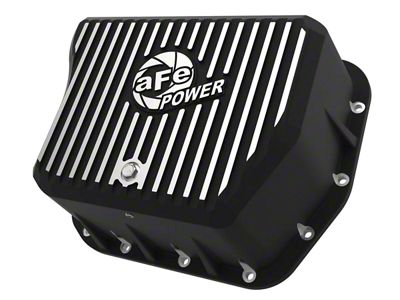 AFE Pro Series Transmission Pan with Machined Fins; Black (03-07 5.9L RAM 2500 w/ Automatic Transmission)