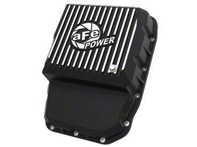AFE Pro Series Transmission Pan with Machined Fins; Black (07-12 6.7L RAM 2500)