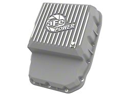 AFE Street Series Transmission Pan with Machined Fins; Raw (13-23 6.7L RAM 2500 w/ 68RFE Transmission)