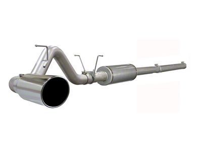 AFE Large Bore-HD 4-Inch Single Exhaust System with Polished Tip; Side Exit (04-07 5.9L RAM 3500)