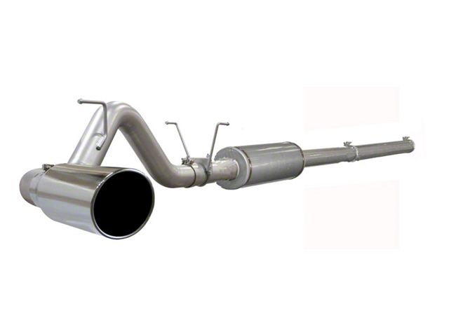 AFE Large Bore-HD 4-Inch Single Exhaust System with Polished Tip; Side Exit (04-07 5.9L RAM 3500)