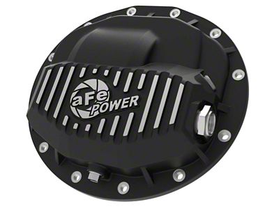 AFE Pro Series Front Differential Cover with Machined Fins; Black; AAM 9.25-Inch (13-23 RAM 3500)