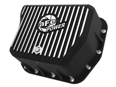 AFE Pro Series Transmission Pan with Machined Fins; Black (03-07 5.9L RAM 3500 w/ Automatic Transmission)