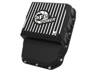AFE Pro Series Transmission Pan with Machined Fins; Black (07-12 6.7L RAM 3500)