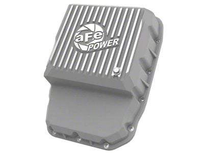 AFE Street Series Transmission Pan with Machined Fins; Raw (07-12 6.7L RAM 3500)