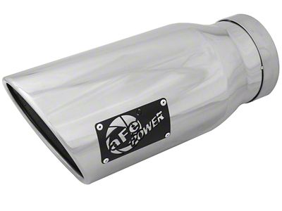 AFE MACH Force-XP 304 Stainless Steel Exhaust Tip; 7-Inch; Polished; Driver Side (Fits 5-Inch Tailpipe)