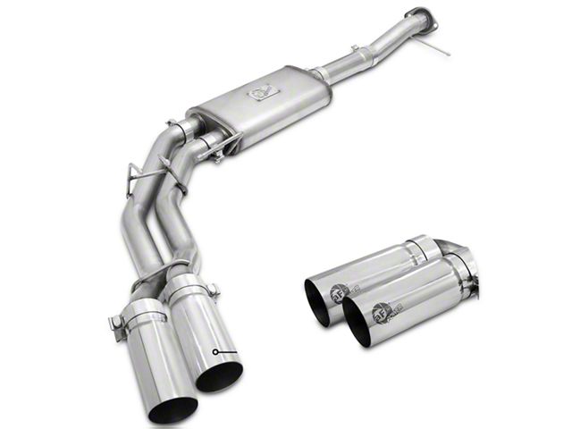 AFE Rebel Series 3 to 2.50-Inch Dual Exhaust System with Polished Tips; Middle Side Exit (09-10 5.4L F-150, Excluding Raptor)