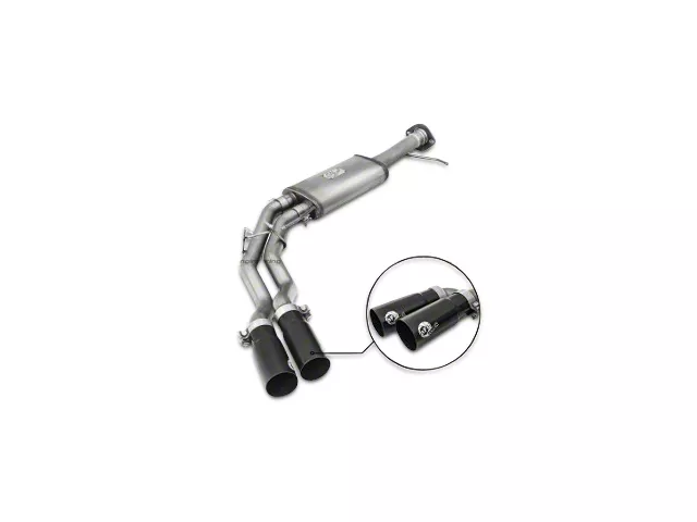 AFE Rebel Series 3 to 2.50-Inch Dual Exhaust System with Black Tips; Middle Side Exit (11-14 6.2L F-150 Raptor SuperCrew)