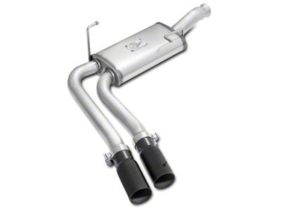 AFE Rebel Series 3 to 2.50-Inch Dual Exhaust System with Black Tips; Middle Side Exit (09-13 5.3L Silverado 1500)