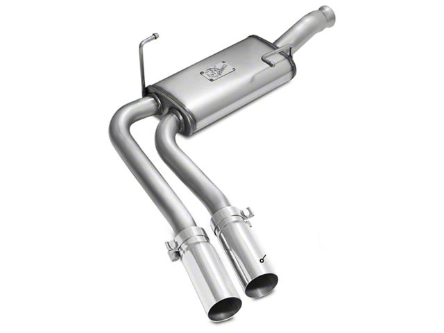 AFE Rebel Series 3 to 2.50-Inch Dual Exhaust System with Polished Tips; Middle Side Exit (14-18 4.3L Sierra 1500)