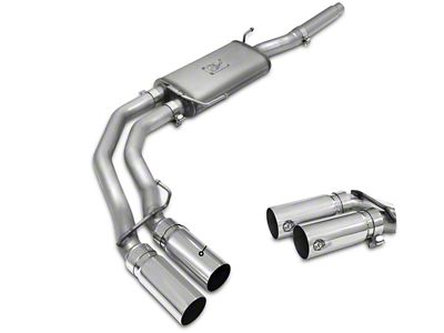 AFE Rebel Series 3 to 2.50-Inch Dual Exhaust System with Polished Tips; Middle Side Exit (04-08 5.4L F-150)