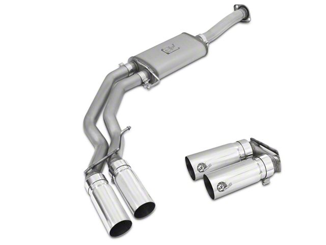 AFE Rebel Series 3 to 2.50-Inch Dual Exhaust System with Polished Tips; Middle Side Exit (15-20 3.5L EcoBoost F-150, Excluding Raptor)