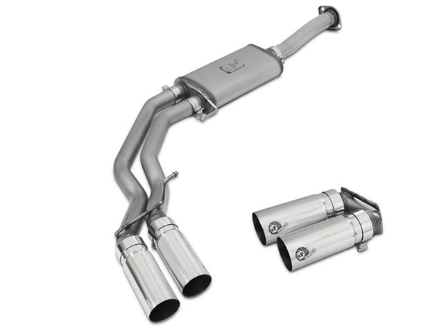 AFE Rebel Series 3 to 2.50-Inch Dual Exhaust System with Polished Tips; Middle Side Exit (15-20 5.0L F-150)