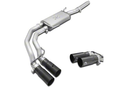 AFE Rebel Series 3 to 2.50-Inch Dual Exhaust System with Black Tips; Middle Side Exit (04-08 4.6L F-150)