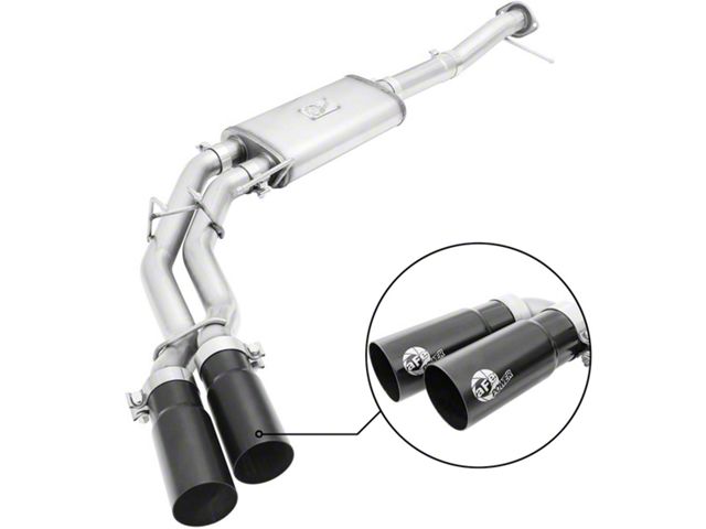 AFE Rebel Series 3 to 2.50-Inch Dual Exhaust System with Black Tips; Middle Side Exit (09-10 5.4L F-150, Excluding Raptor)