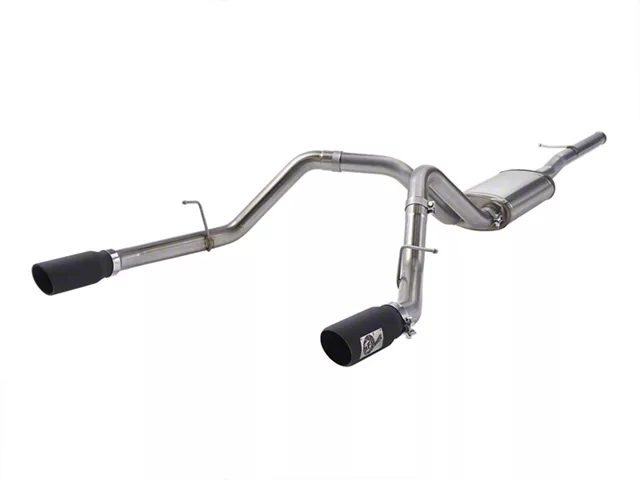 AFE Apollo GT Series Dual Exhaust System with Black Tips; Rear Exit (09-18 4.3L Sierra 1500)