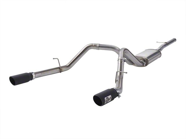 AFE Apollo GT Series Dual Exhaust System with Black Tips; Rear Exit (09-18 4.8L Sierra 1500)