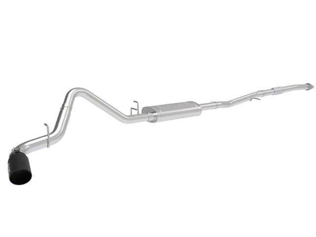 AFE Apollo GT Series Single Exhaust System with Black Tip; Side Exit (19-24 2.7L Sierra 1500)
