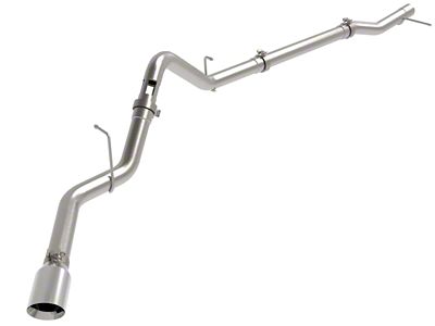 AFE Large Bore-HD 3-Inch DPF-Back Single Exhaust System with Polished Tip; Side Exit (23-25 3.0L Duramax Sierra 1500)