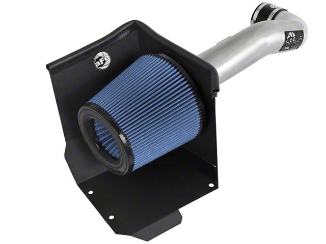 AFE Magnum FORCE Stage-2 Cold Air Intake with Pro 5R Oiled Filter; Brushed (14-18 6.2L Sierra 1500)