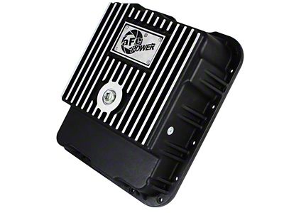 AFE Pro Series Transmission Pan with Machined Fins; Black (99-13 V8 Sierra 1500)