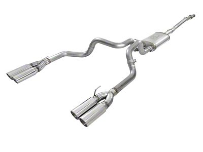 AFE Vulcan Series 3-Inch Dual Exhaust System with Polished Tips; Rear Exit (19-24 5.3L Sierra 1500 w/ Factory Dual Exhaust)