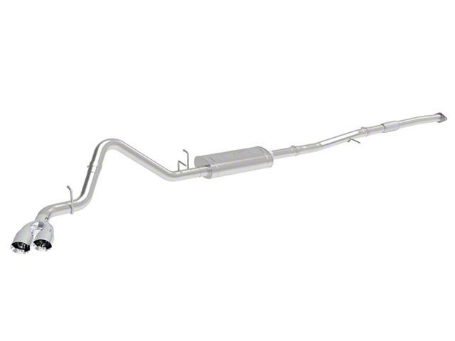 AFE Vulcan Series 3-Inch Single Exhaust System with Polished Tips; Side Exit (19-24 2.7L Sierra 1500)