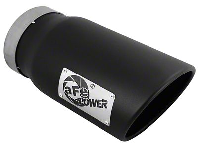 AFE MACH Force-XP 409 Stainless Steel Exhaust Tip; 6-Inch; Black (Fits 5-Inch Tailpipe)