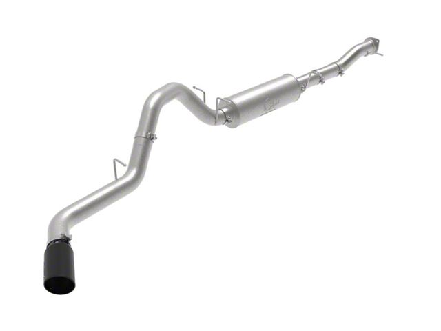 AFE Apollo GT Series 4-Inch Single Exhaust System with Black Tip; Side Exit (20-24 6.6L Gas Sierra 2500 HD)